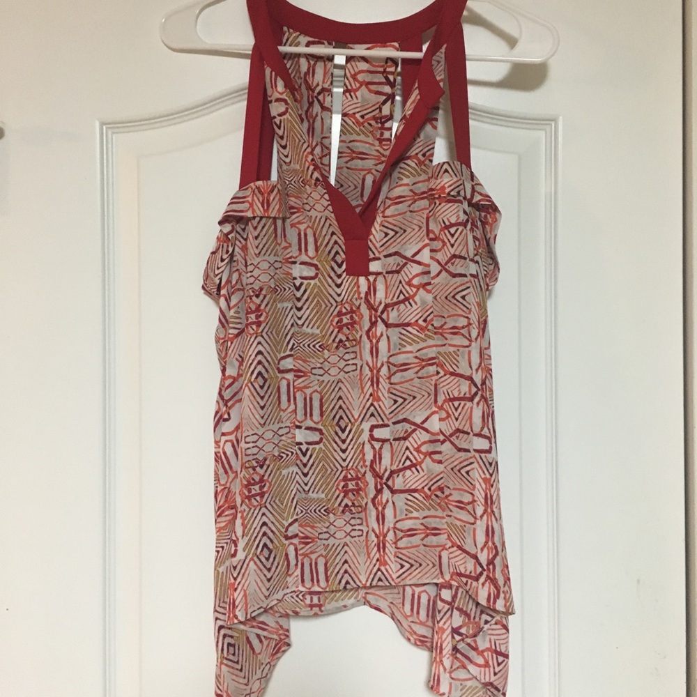 Red Pattern BCBG top